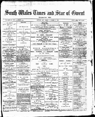 cover page of Star of Gwent published on November 2, 1888