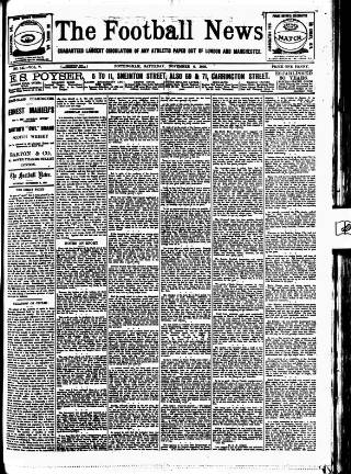 cover page of Football News (Nottingham) published on November 2, 1895