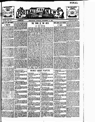 cover page of Football News (Nottingham) published on September 17, 1898