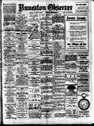 cover page of Nuneaton Observer published on August 2, 1912