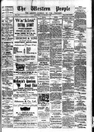 cover page of Western People published on November 2, 1907