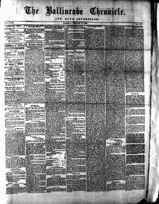 cover page of Ballinrobe Chronicle and Mayo Advertiser published on February 2, 1884