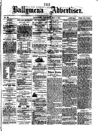cover page of Ballymena Advertiser published on May 2, 1874