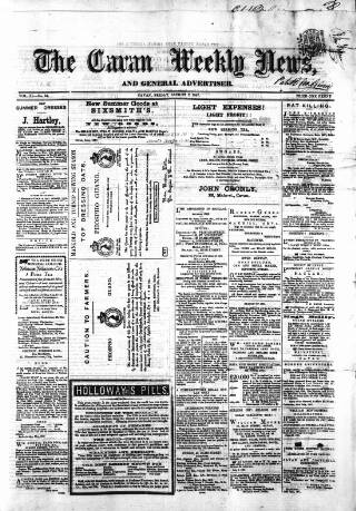 cover page of Cavan Weekly News and General Advertiser published on August 2, 1867