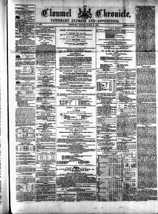 cover page of Clonmel Chronicle published on March 19, 1873