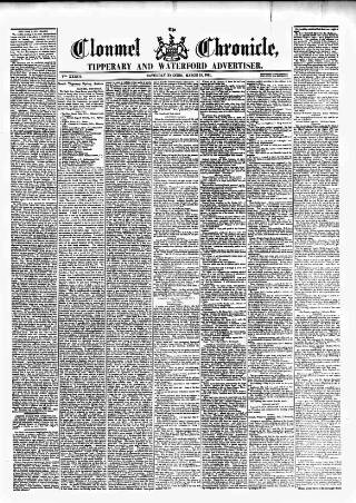 cover page of Clonmel Chronicle published on March 19, 1881