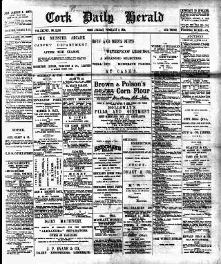 cover page of Cork Daily Herald published on February 2, 1894