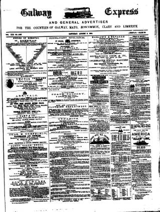 cover page of Galway Express published on August 2, 1884