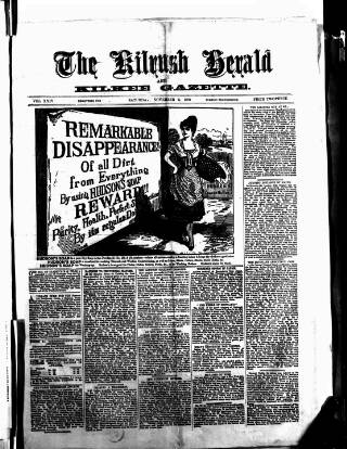 cover page of Kilrush Herald and Kilkee Gazette published on November 2, 1889
