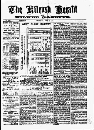 cover page of Kilrush Herald and Kilkee Gazette published on April 1, 1897