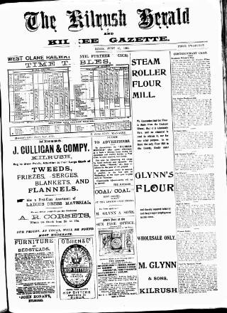 cover page of Kilrush Herald and Kilkee Gazette published on June 18, 1915
