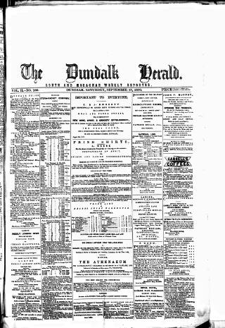 cover page of Dundalk Herald published on September 17, 1870