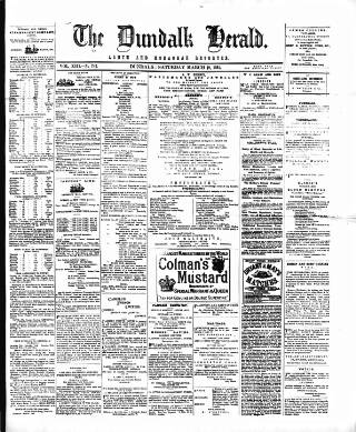 cover page of Dundalk Herald published on March 19, 1881