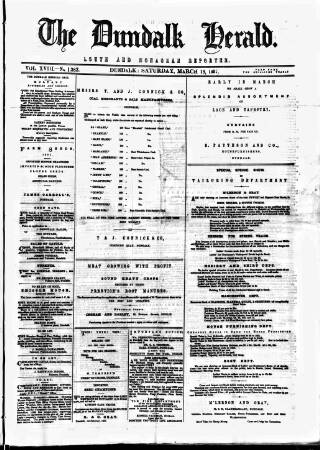 cover page of Dundalk Herald published on March 19, 1887