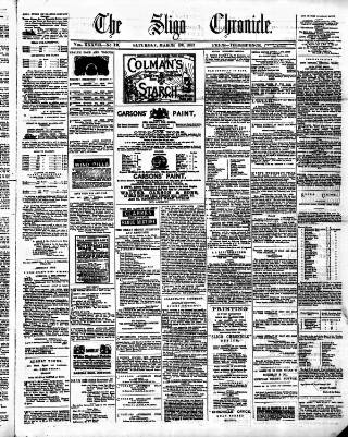 cover page of Sligo Chronicle published on March 19, 1887