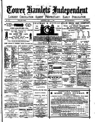 cover page of Tower Hamlets Independent and East End Local Advertiser published on May 4, 1878