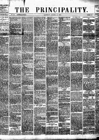 cover page of Principality (Cardiff) published on August 14, 1880