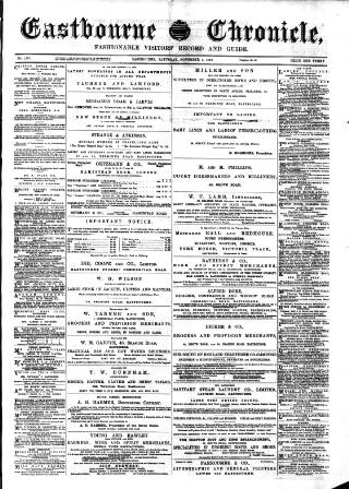 cover page of Eastbourne Chronicle published on November 2, 1889