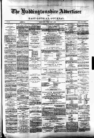 cover page of Haddingtonshire Advertiser and East-Lothian Journal published on May 4, 1883