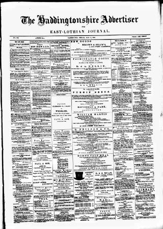 cover page of Haddingtonshire Advertiser and East-Lothian Journal published on May 2, 1884