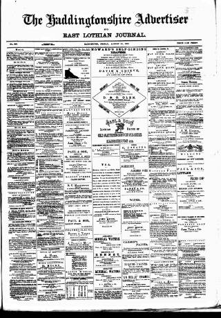 cover page of Haddingtonshire Advertiser and East-Lothian Journal published on August 31, 1888