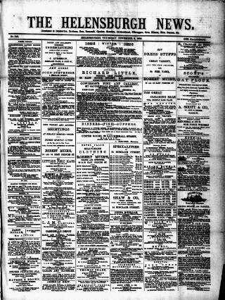 cover page of Helensburgh News published on November 2, 1882