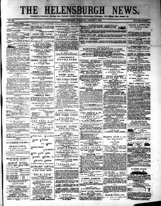 cover page of Helensburgh News published on August 2, 1883