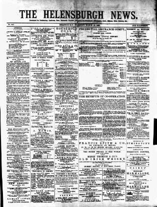 cover page of Helensburgh News published on March 19, 1885