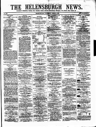 cover page of Helensburgh News published on June 18, 1885