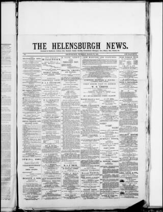 cover page of Helensburgh News published on March 19, 1891