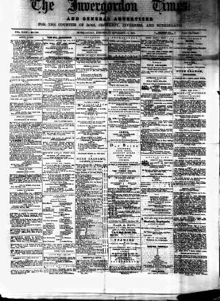 cover page of Invergordon Times and General Advertiser published on September 17, 1879