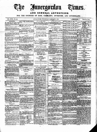 cover page of Invergordon Times and General Advertiser published on February 2, 1881