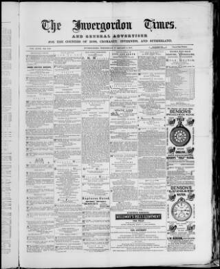 cover page of Invergordon Times and General Advertiser published on February 2, 1887