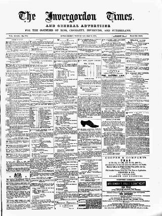 cover page of Invergordon Times and General Advertiser published on May 2, 1888