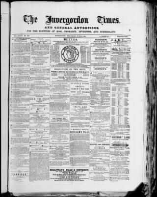 cover page of Invergordon Times and General Advertiser published on June 18, 1890