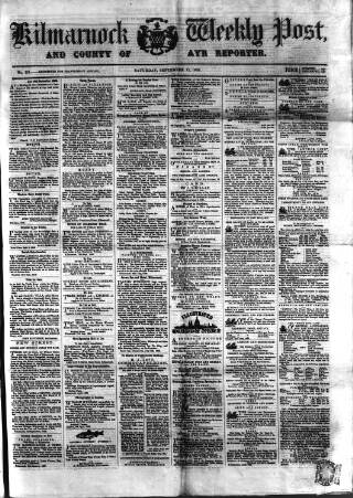 cover page of Kilmarnock Weekly Post and County of Ayr Reporter published on September 17, 1859