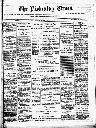 cover page of Kirkcaldy Times published on June 18, 1879