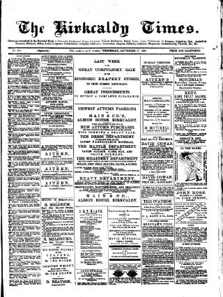 cover page of Kirkcaldy Times published on September 17, 1890