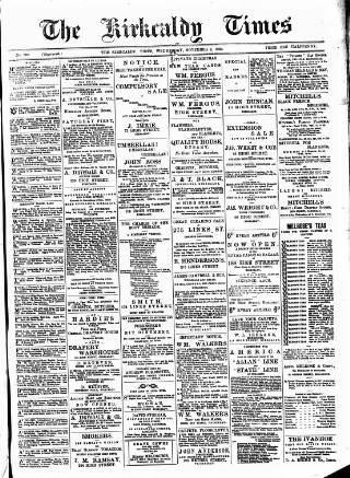 cover page of Kirkcaldy Times published on November 2, 1892