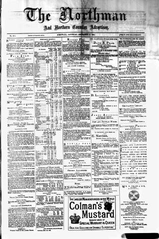 cover page of Northman and Northern Counties Advertiser published on September 17, 1881