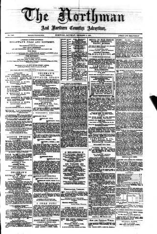 cover page of Northman and Northern Counties Advertiser published on December 6, 1890