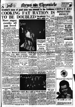 cover page of Daily News (London) published on November 2, 1948