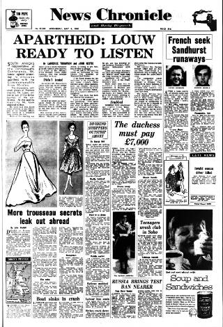 cover page of Daily News (London) published on May 4, 1960