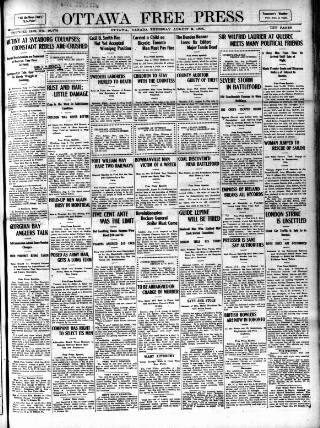 cover page of Ottawa Free Press published on August 2, 1906