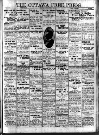 cover page of Ottawa Free Press published on May 2, 1908