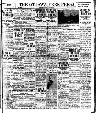 cover page of Ottawa Free Press published on May 4, 1911