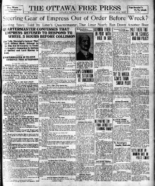 cover page of Ottawa Free Press published on June 18, 1914