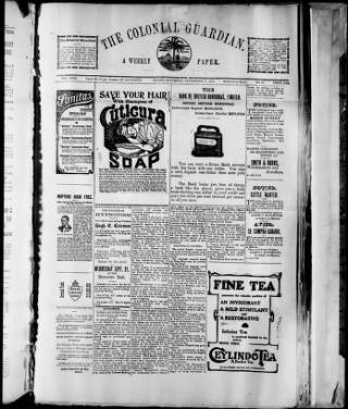 cover page of Colonial Guardian (Belize) published on September 17, 1904