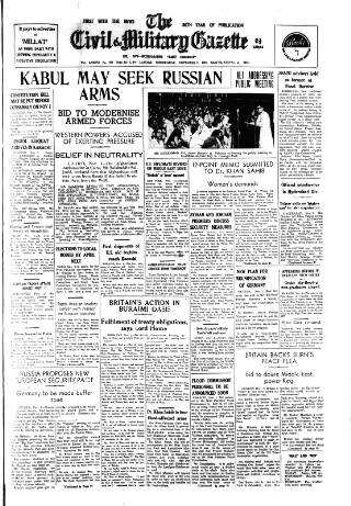 cover page of Civil & Military Gazette (Lahore) published on November 2, 1955