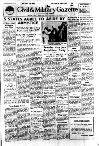 cover page of Civil & Military Gazette (Lahore) published on May 4, 1956